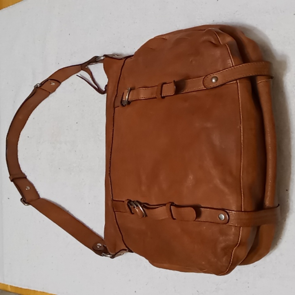Abro Brown Leather Shoulder Bag